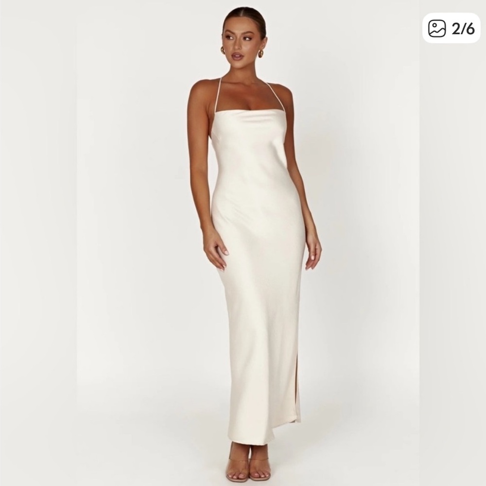 Meski Sydney Straight Neck Maxi Dress
